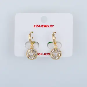 CM Jewelry 14K Kaplama Tırnaklı Halka Küpe