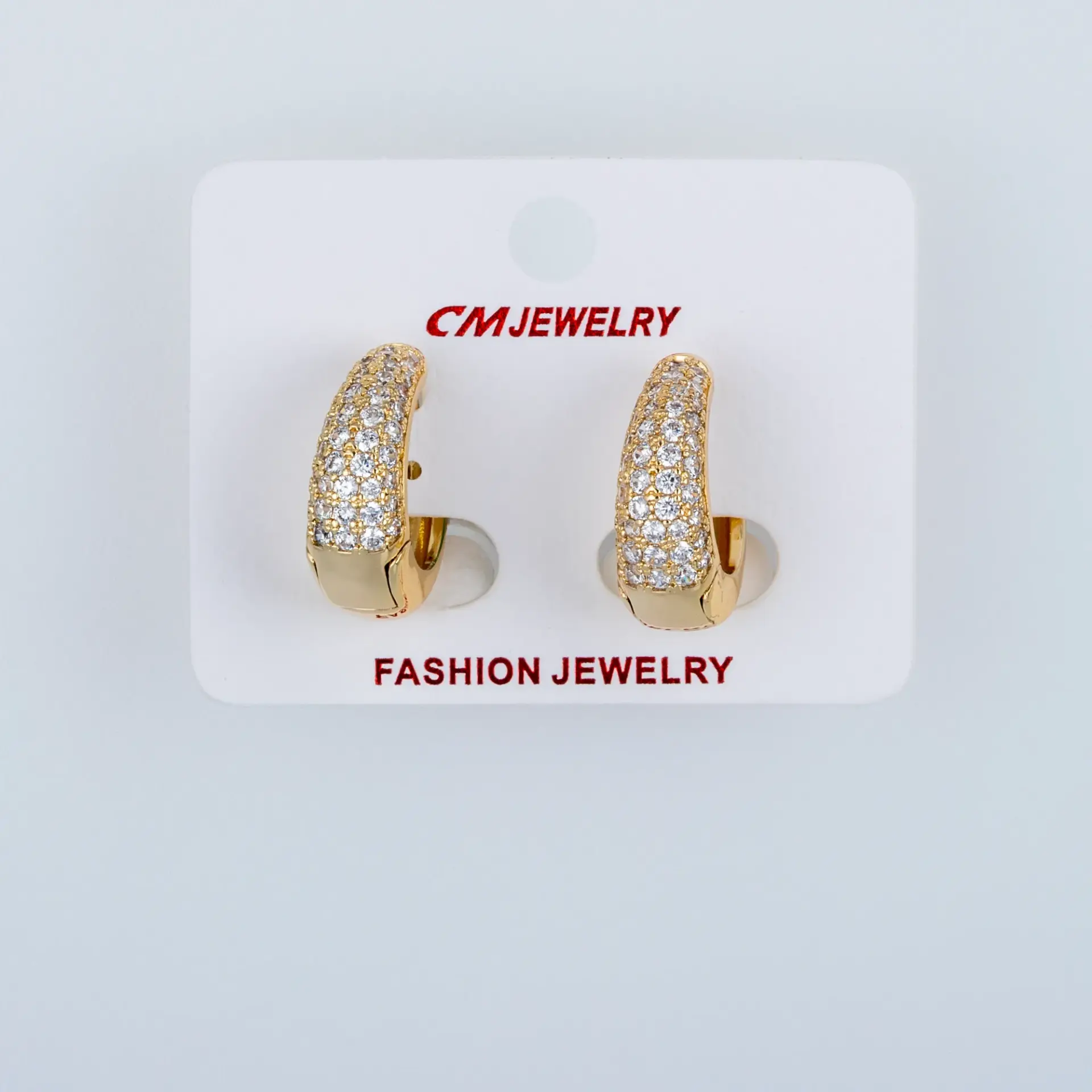 CM Jewelry 14K Kaplama Tırnaklı Halka Küpe