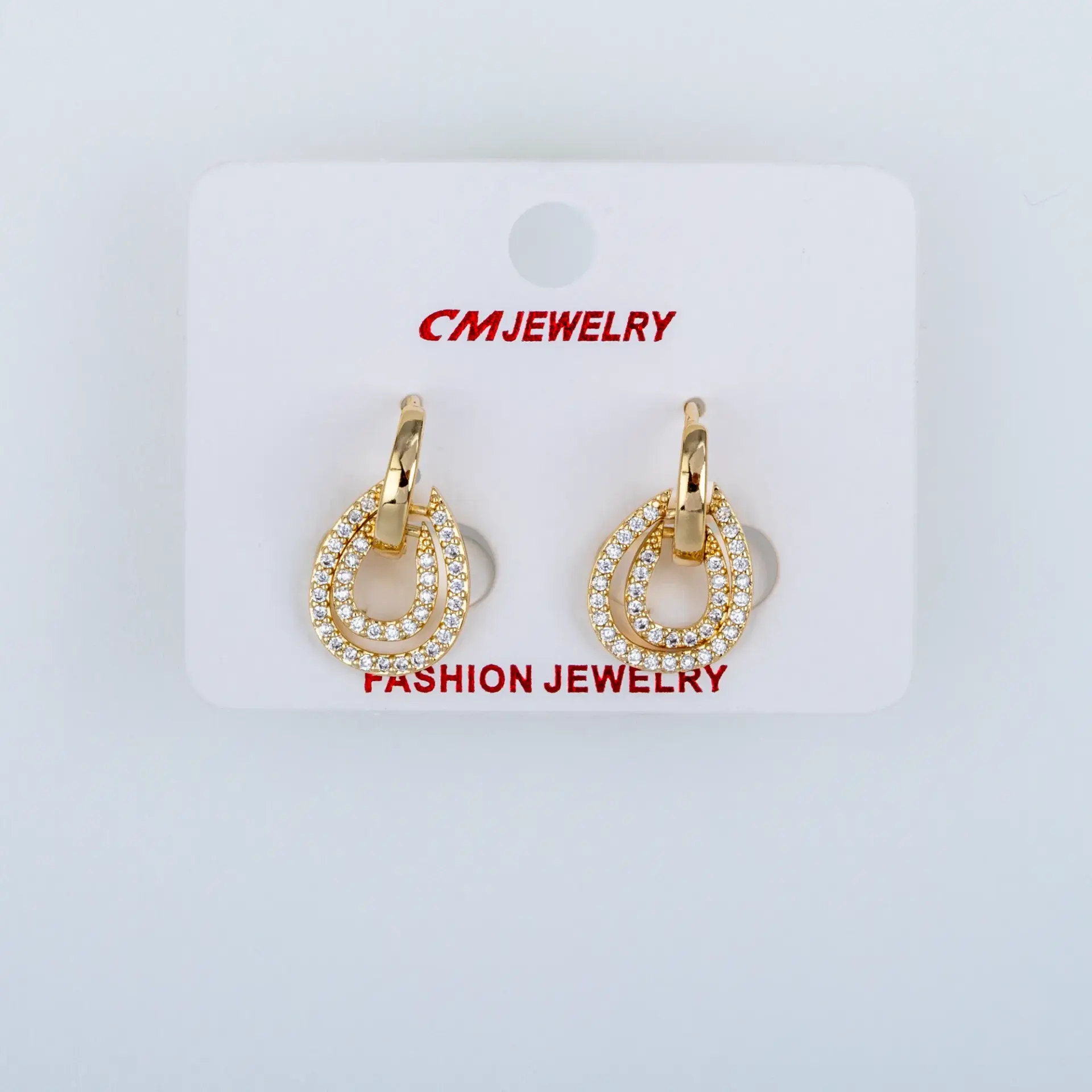 CM Jewelry 14K Kaplama Tırnaklı Halka Küpe