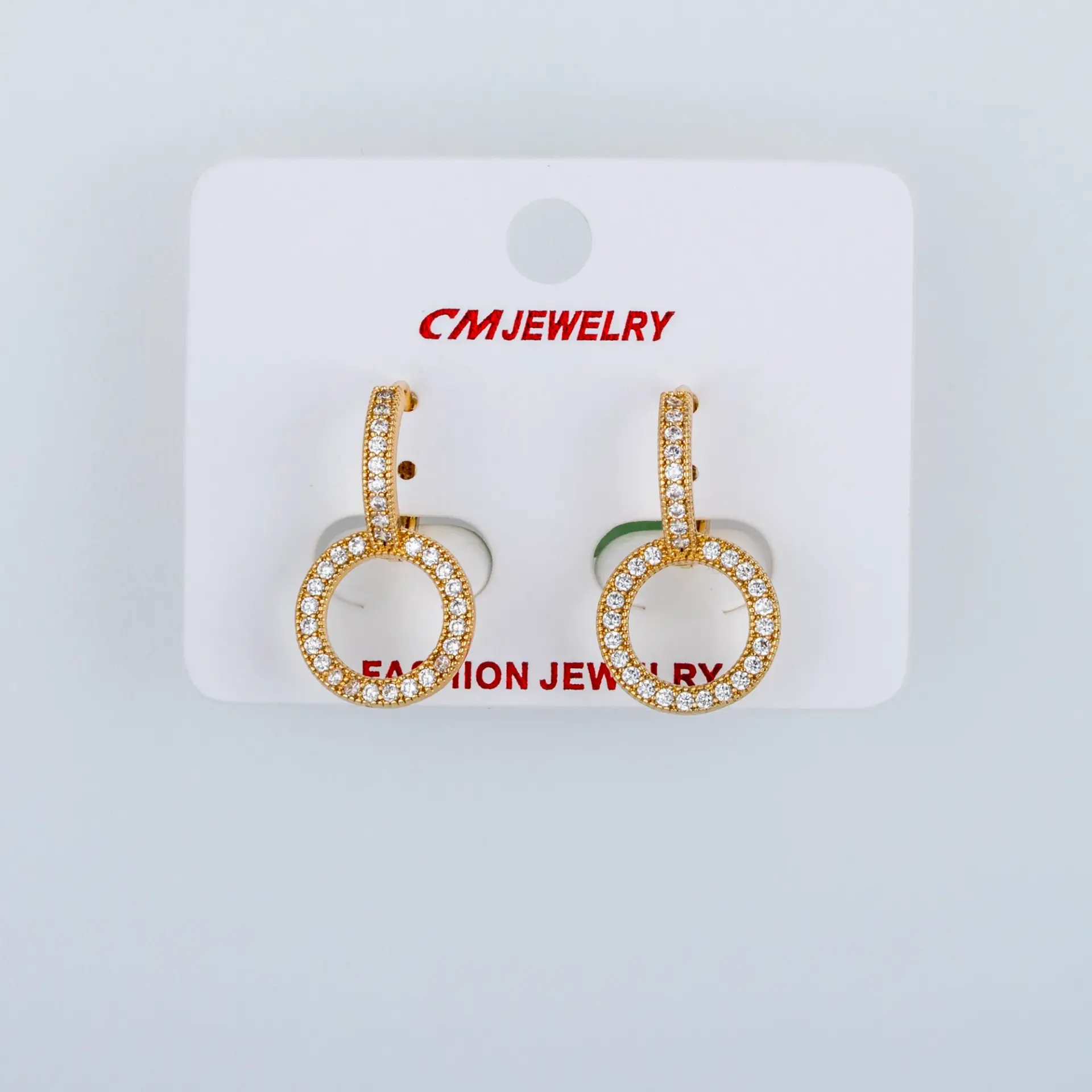 CM Jewelry 14K Kaplama Tırnaklı Halka Küpe