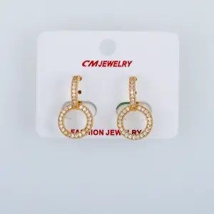 CM Jewelry 14K Kaplama Tırnaklı Halka Küpe