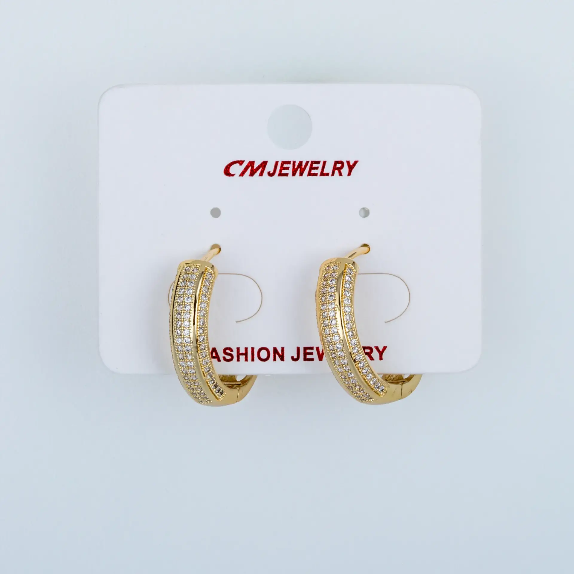 CM Jewelry 14K Kaplama Tırnaklı Halka Küpe