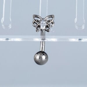 Piercing Titanyum Ters Göbek Fashion Kelebek