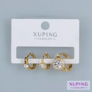 Toptan Xuping Üçlü Kombin Halka Küpe Seti