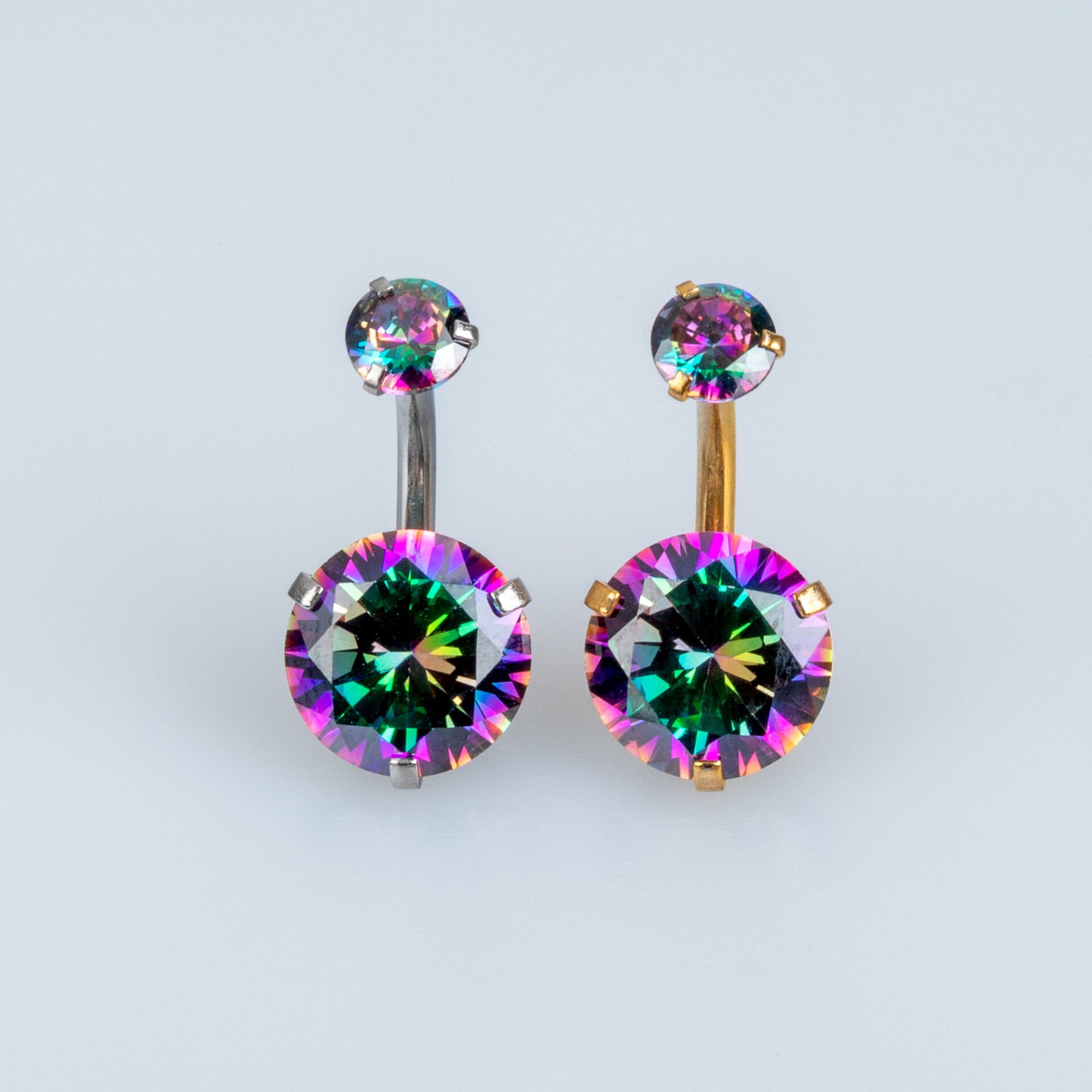 Piercing Göbek 10mm Yuvarlak Taş Sarı