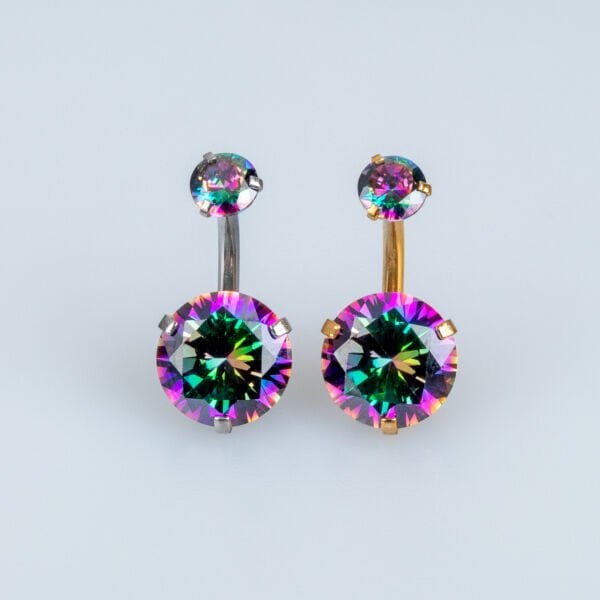 Piercing Göbek 10mm Yuvarlak Taş