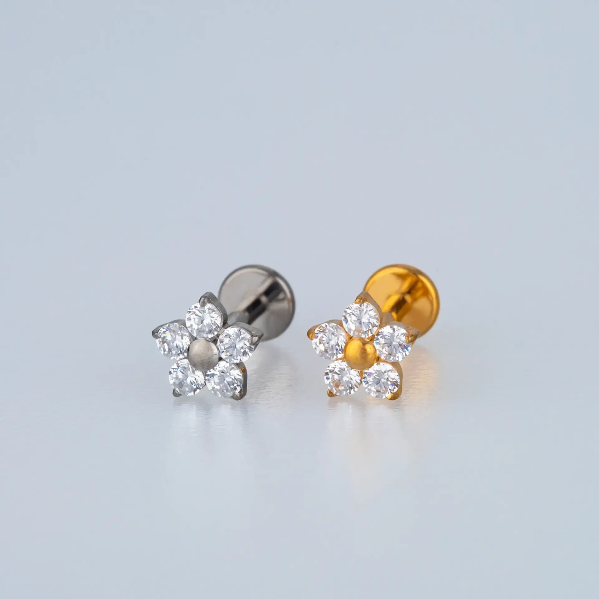 Piercing G23 Titanyum Tragus Çiçek Sarı 8mm