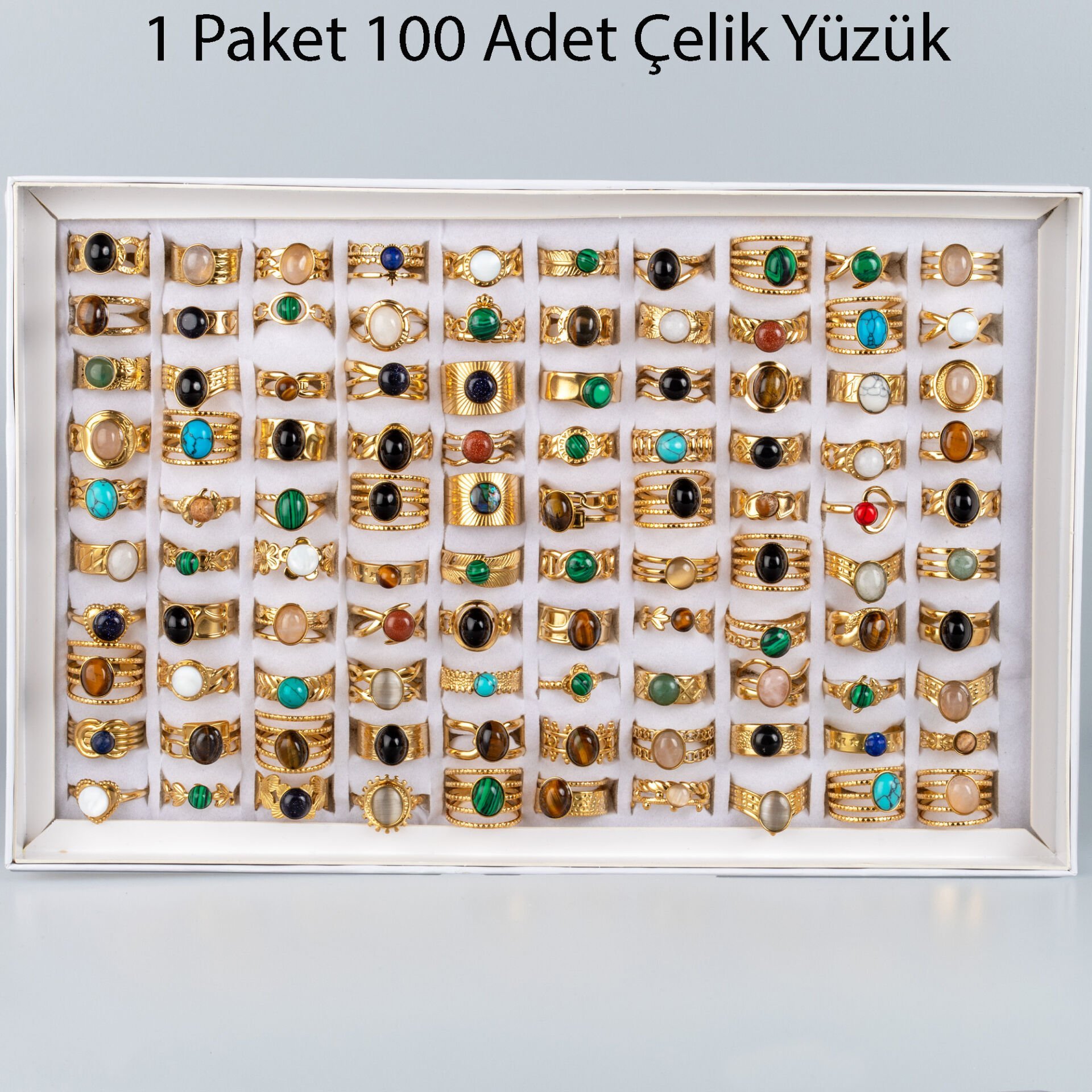 Çelik Yüzük 1 Paket 100 Adet
