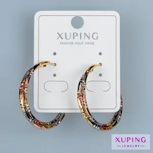 Toptan Xuping Simli Üç Renk Halka Küpe