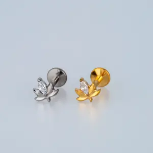Piercing G23 Titanyum Tragus Lotus Sarı 8mm