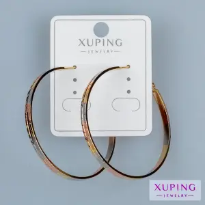 Toptan Xuping Simli Üç Renk Halka Küpe