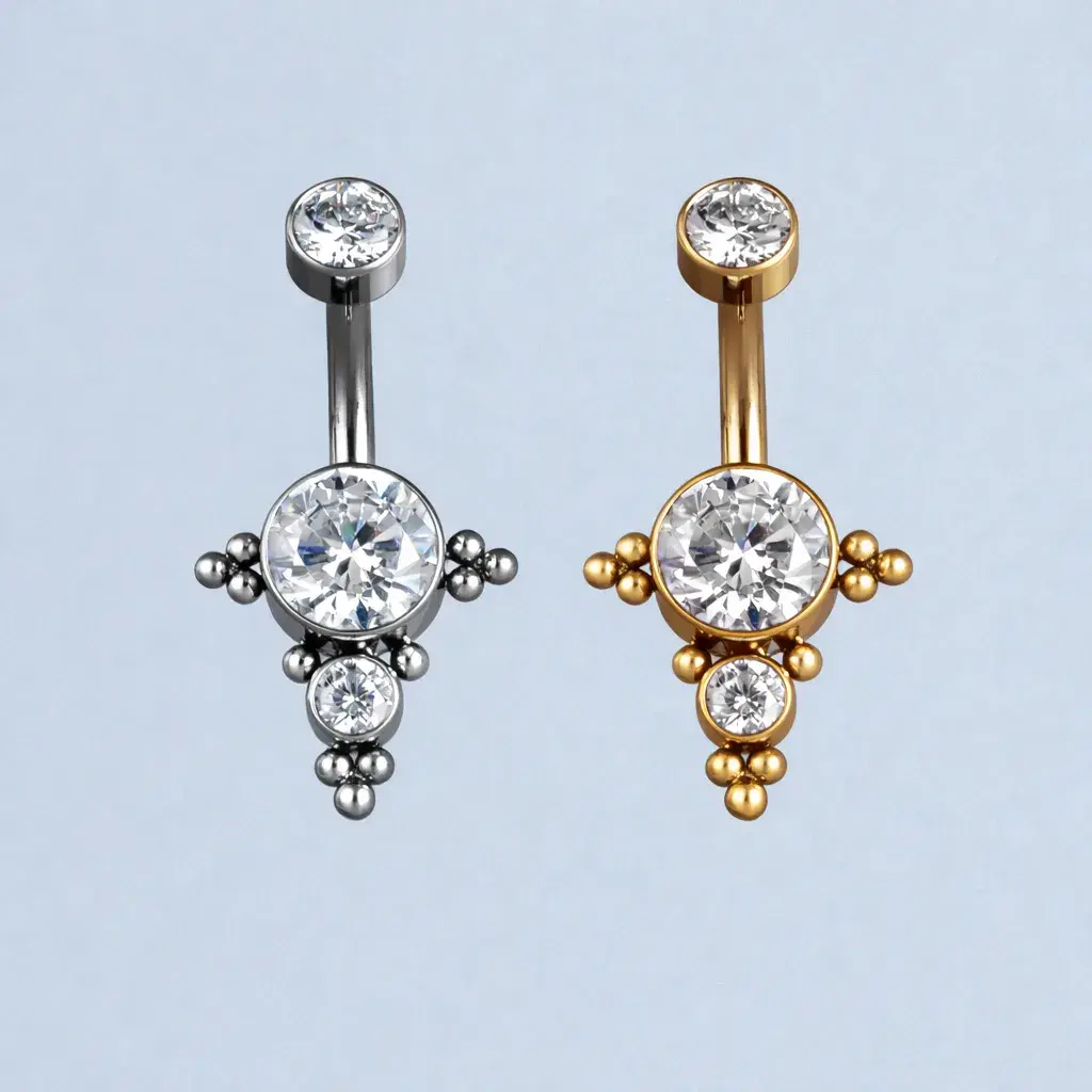 Piercing Titanyum Göbek Fashion Beyaz