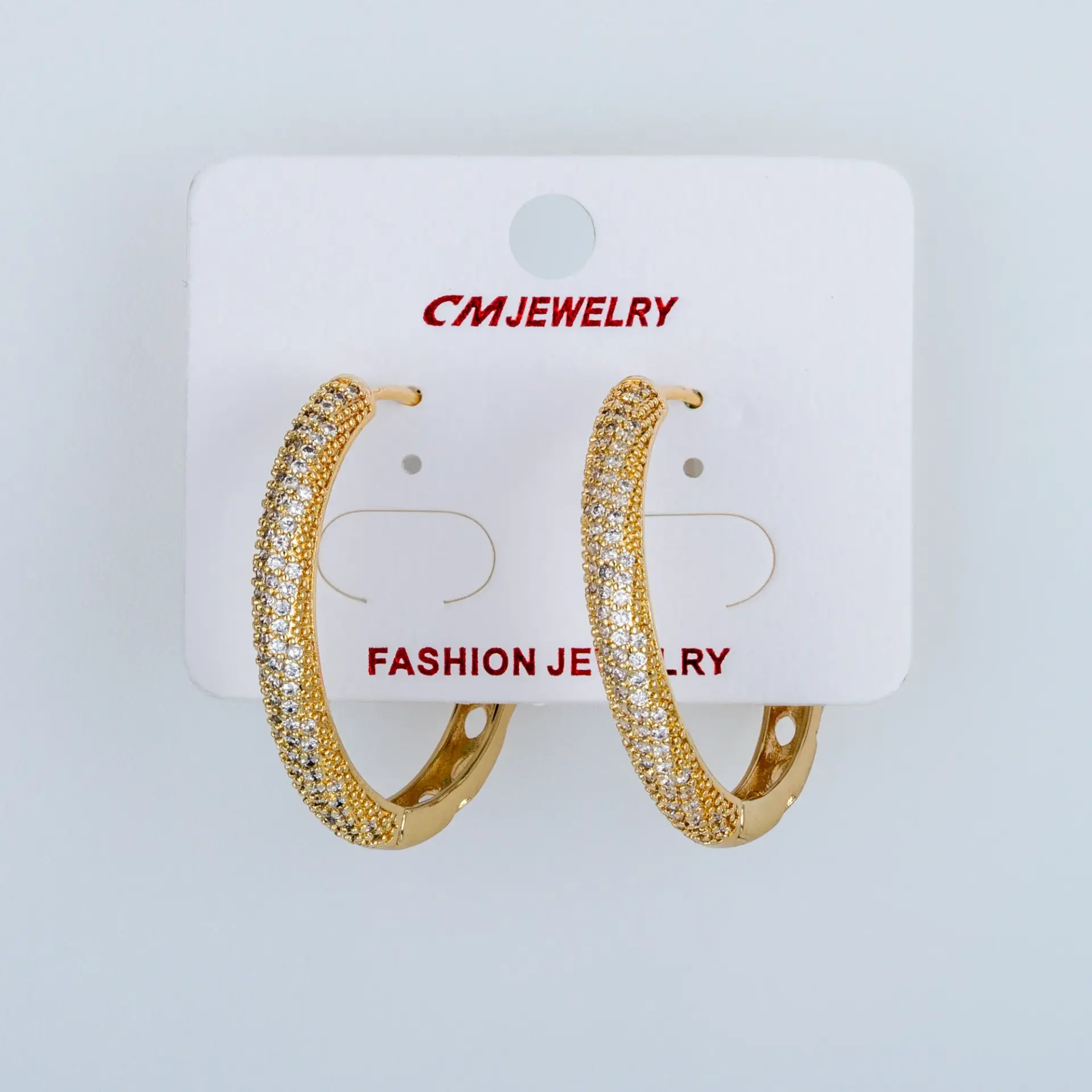 CM Jewelry 14K Kaplama Tırnaklı Halka Küpe