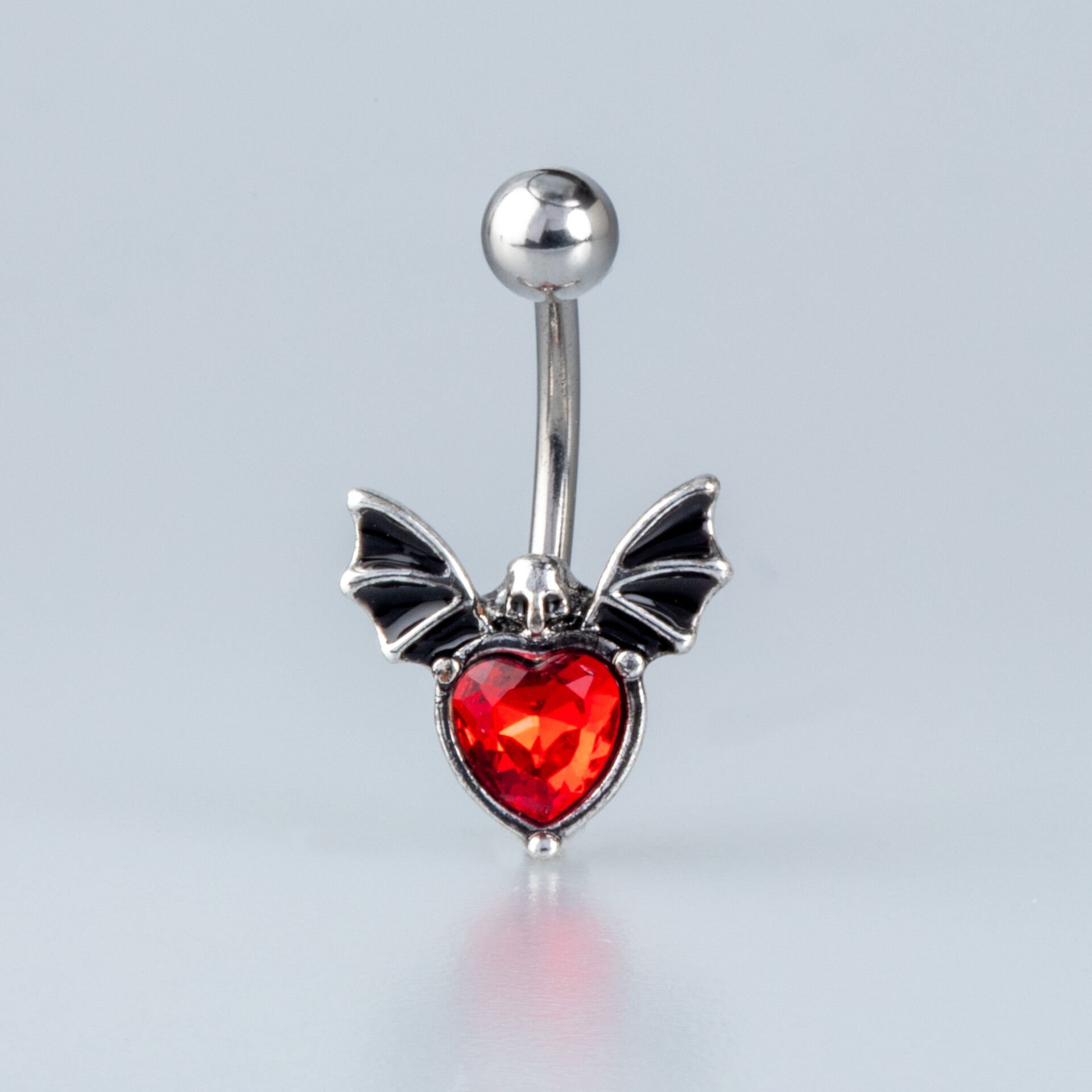 Piercing Göbek Gotik 6mm Kalp Taş