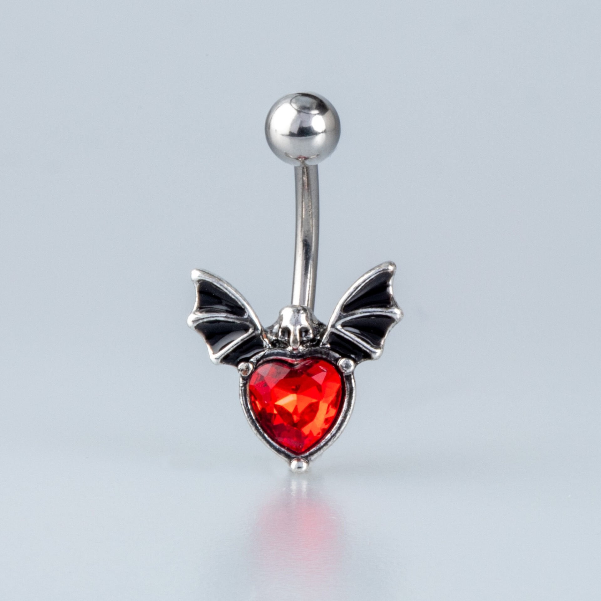 Piercing Göbek Gotik 6mm Kalp Taş
