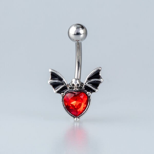 Piercing Göbek Gotik 6mm Kalp Taş