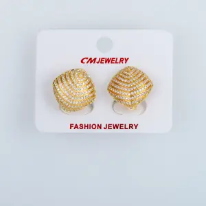 CM Jewelry 14K Kaplama Tırnaklı Halka Küpe