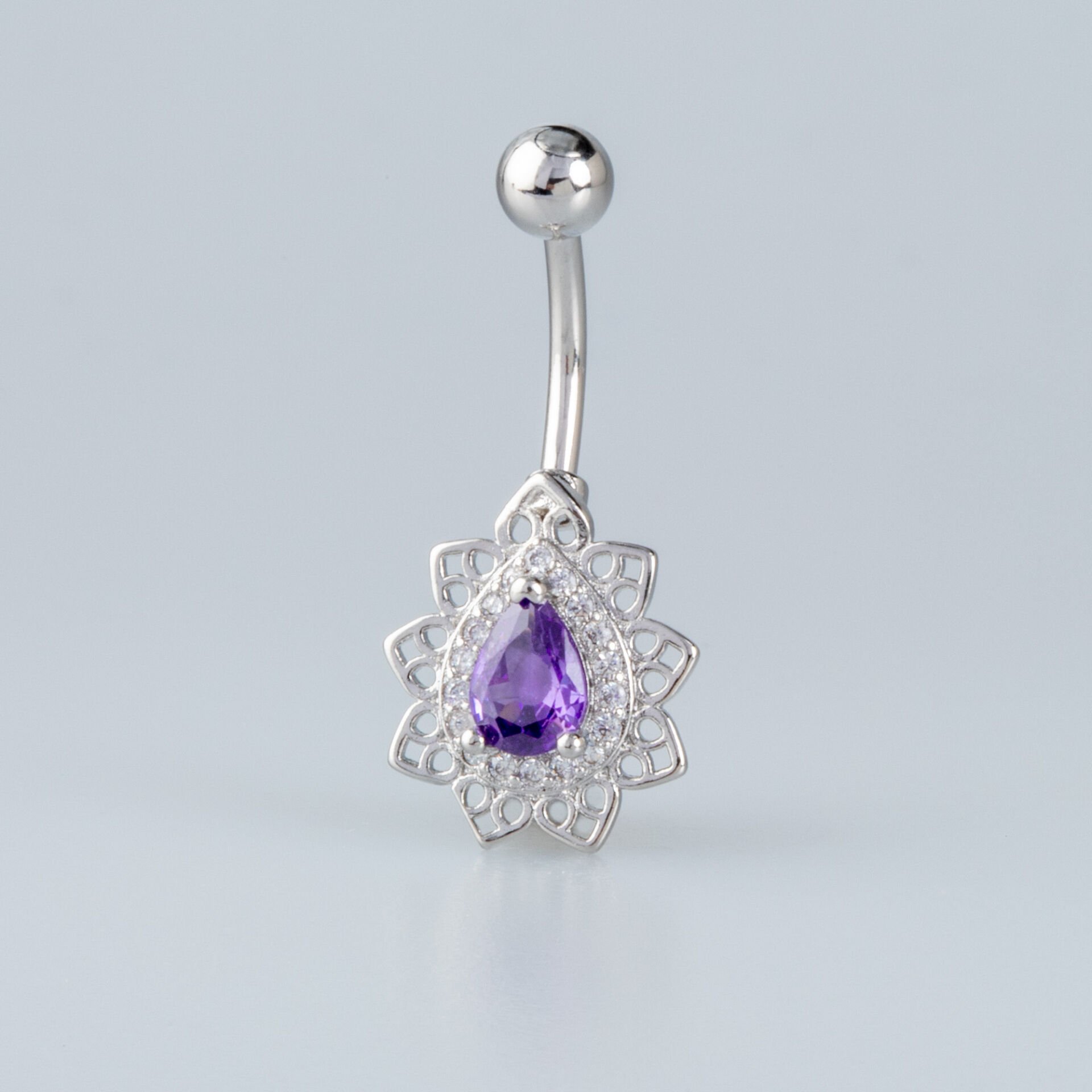 Piercing Göbek 6mm Damla Taş