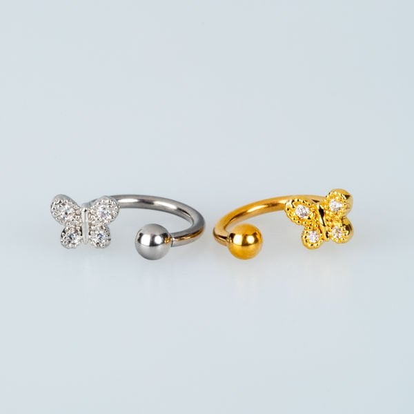 Piercing Kıkırdak Kelebek Sarı