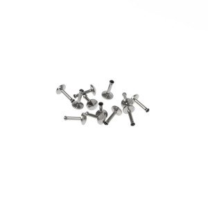 Toptan 316L Çelik Piercing Labret 2mm Taşlı Top Boy: 1.2x6x2mm