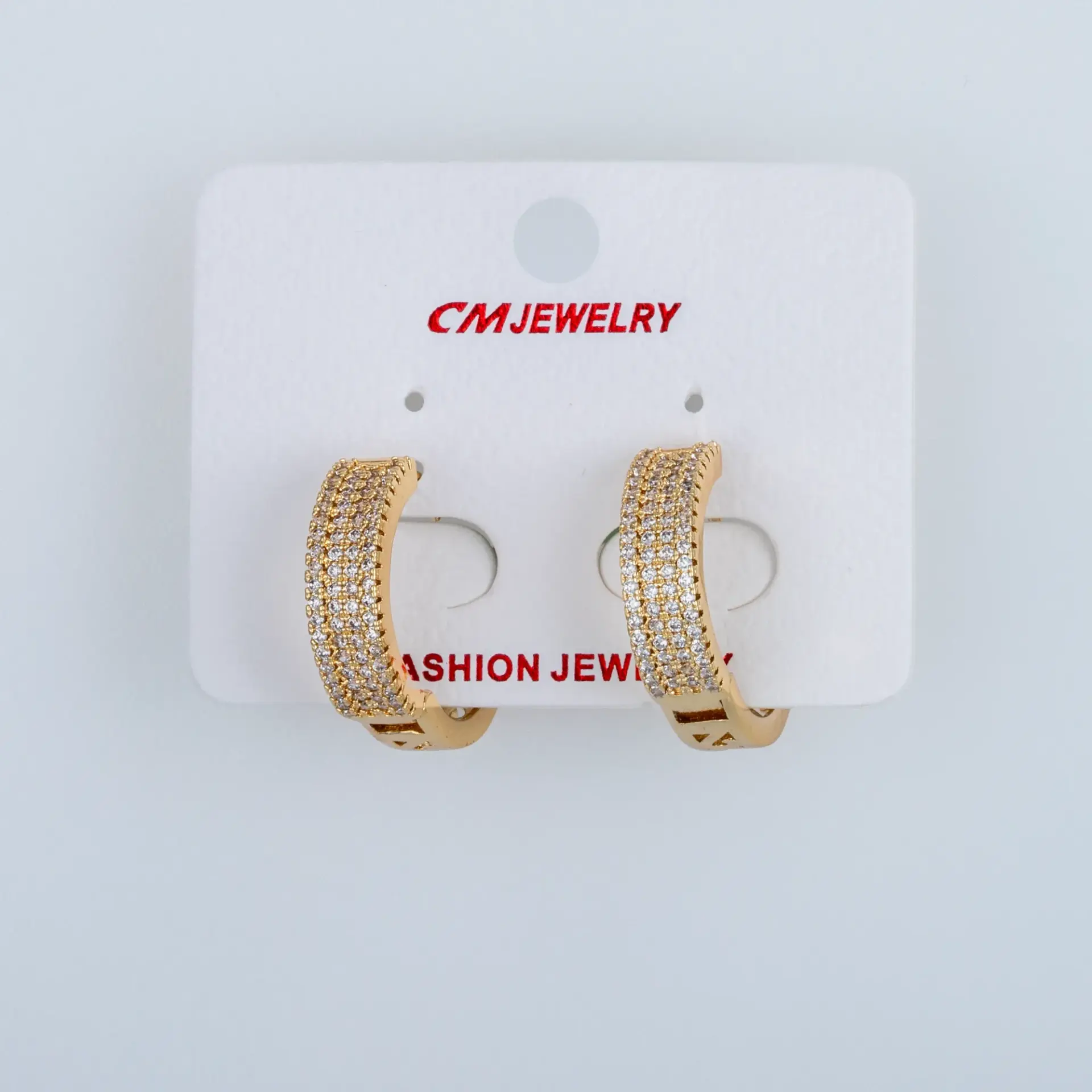 CM Jewelry 14K Kaplama Tırnaklı Halka Küpe