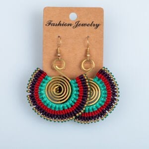 El Yapımı Pirinç Makrome Küpe 5 Renk Seçeneği 1 Çift Renk 5