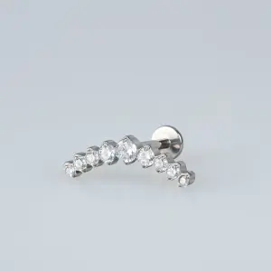 Piercing Titanyum Tragus Kıkırdak Beyaz 8mm