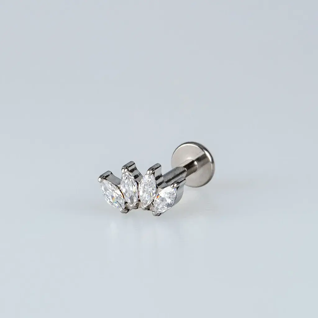 Piercing Titanyum Tragus Beyaz 8mm