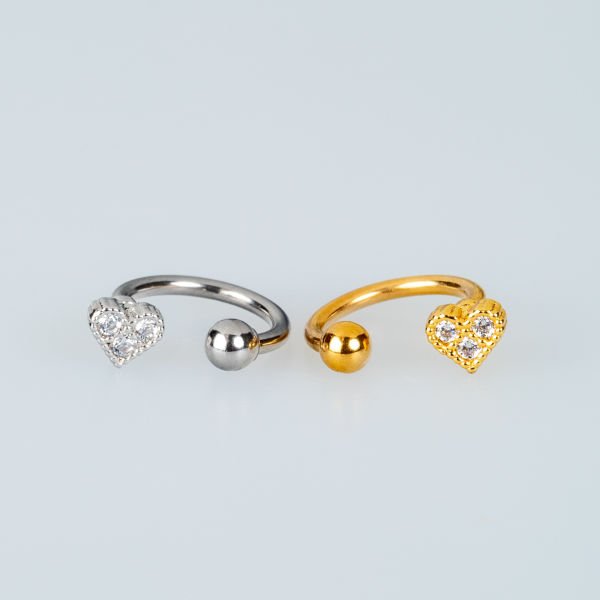 Piercing Kıkırdak Kalp Beyaz