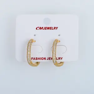 CM Jewelry 14K Kaplama Tırnaklı Halka Küpe