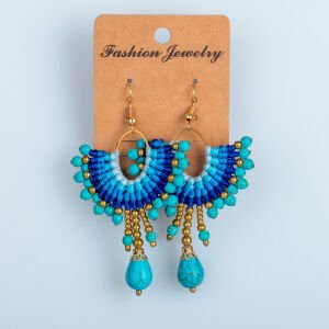 El Yapımı Pirinç Makrome Küpe 5 Renk Seçeneği 1 Çift Renk 4