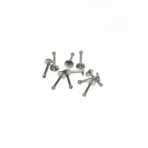 Toptan 316L Çelik Piercing Labret 2mm Taşlı Top Boy: 1.2x8x2mm