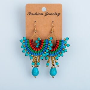 El Yapımı Pirinç Makrome Küpe 5 Renk Seçeneği 1 Çift Renk 5