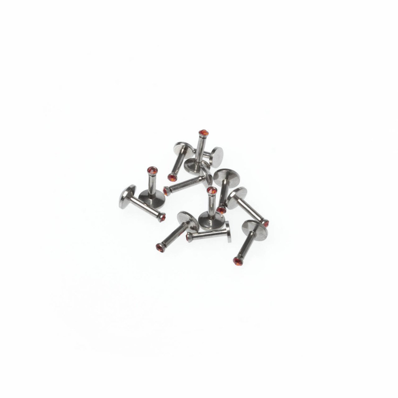 Toptan 316L Çelik Piercing Labret 2mm Taşlı Top Boy: 1.2x6x2mm