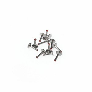 Toptan 316L Çelik Piercing Labret 2mm Taşlı Top Boy: 1.2x6x2mm
