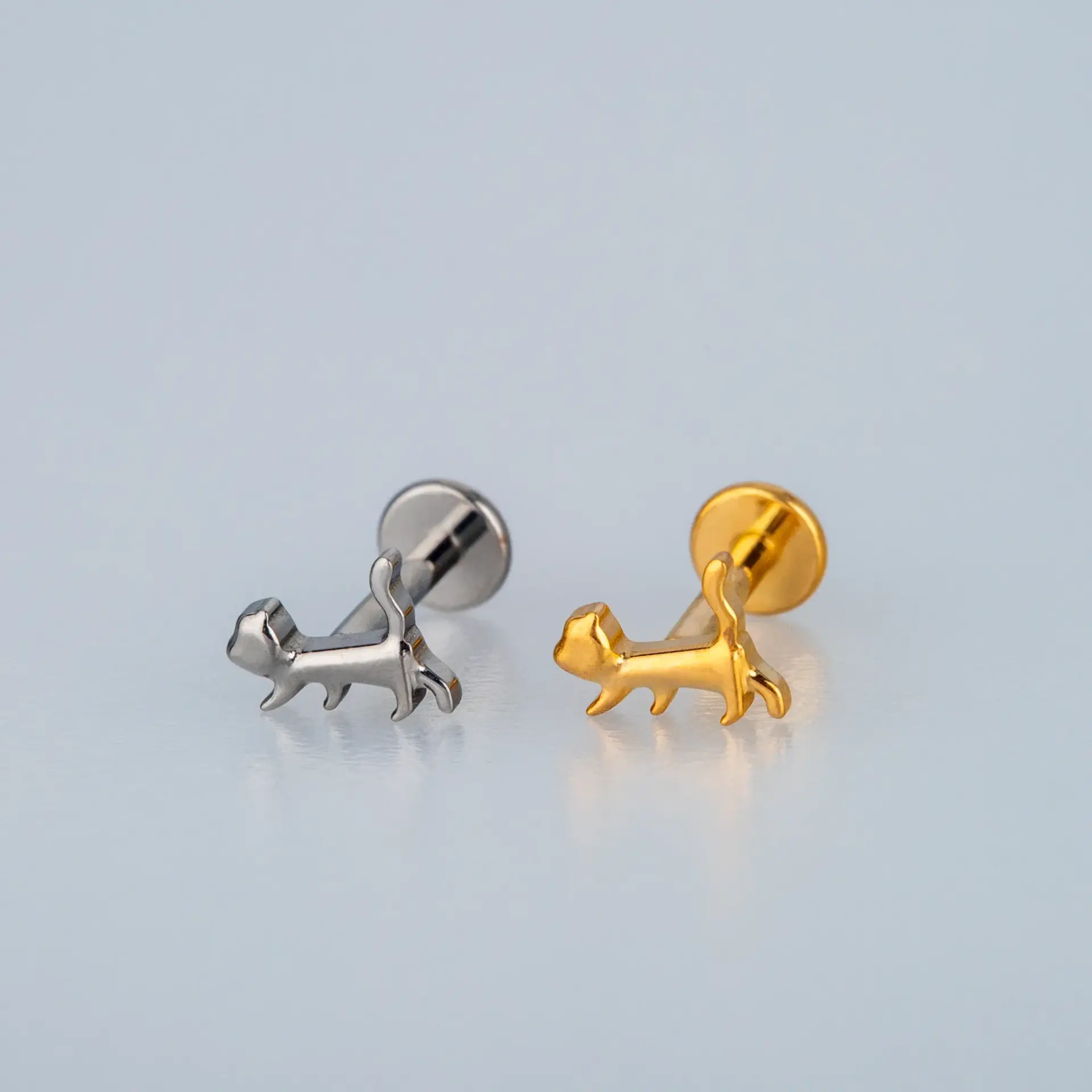 Piercing G23 Titanyum Tragus Kedi Sarı 8mm