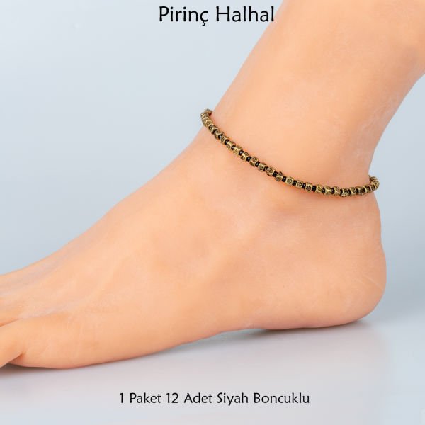 Pirinç Halhal-Paket 5 Renk Seçeneği Siyah