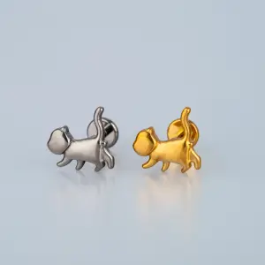 Piercing G23 Titanyum Tragus Kedi Sarı 8mm