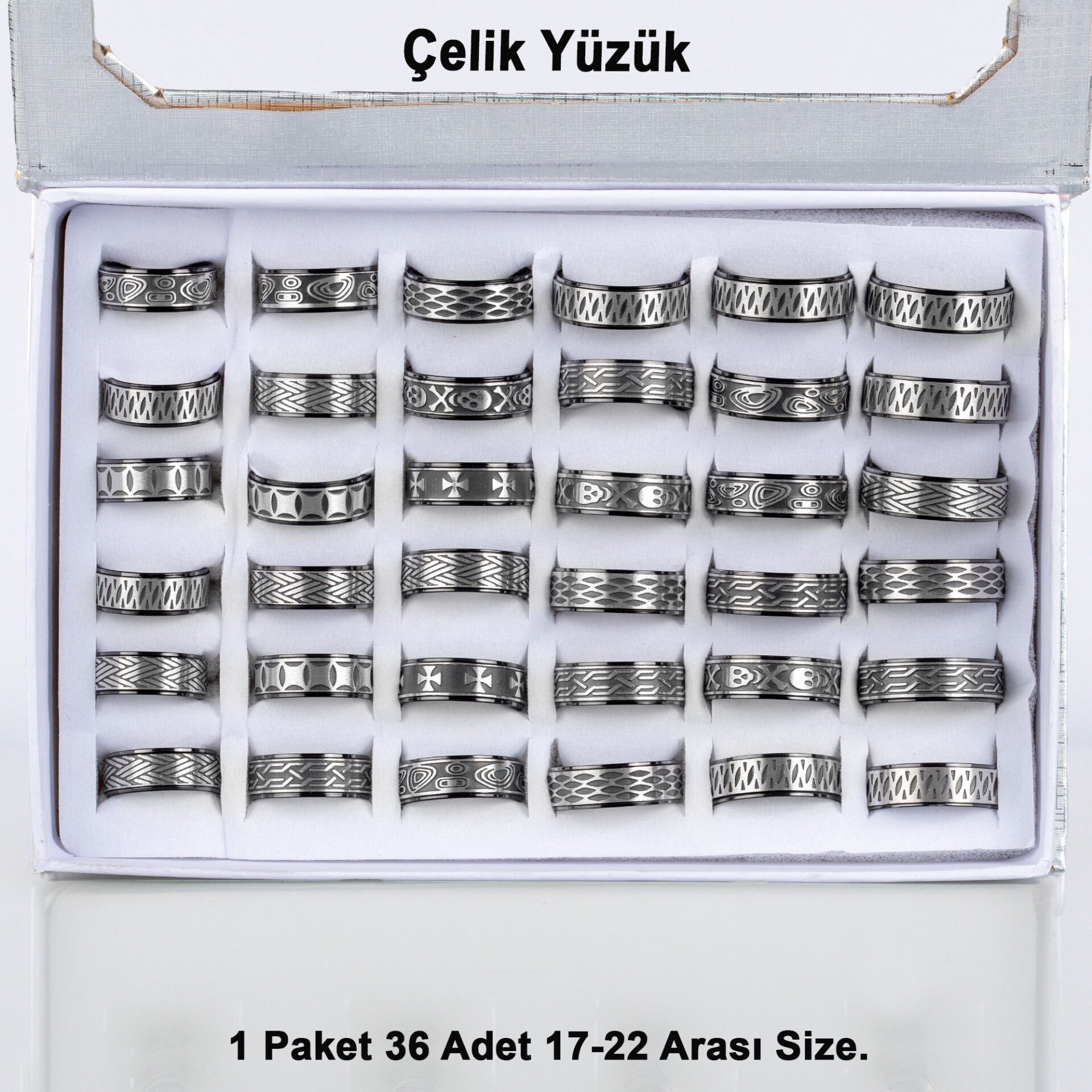 Çelik Yüzük Paket 36 Adet