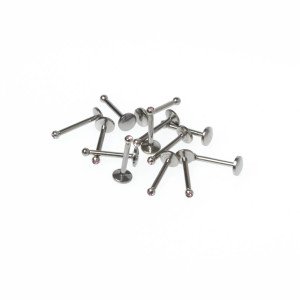 Toptan 316L Çelik Piercing Labret 2mm Taşlı Top Boy: 1.2x10x2mm