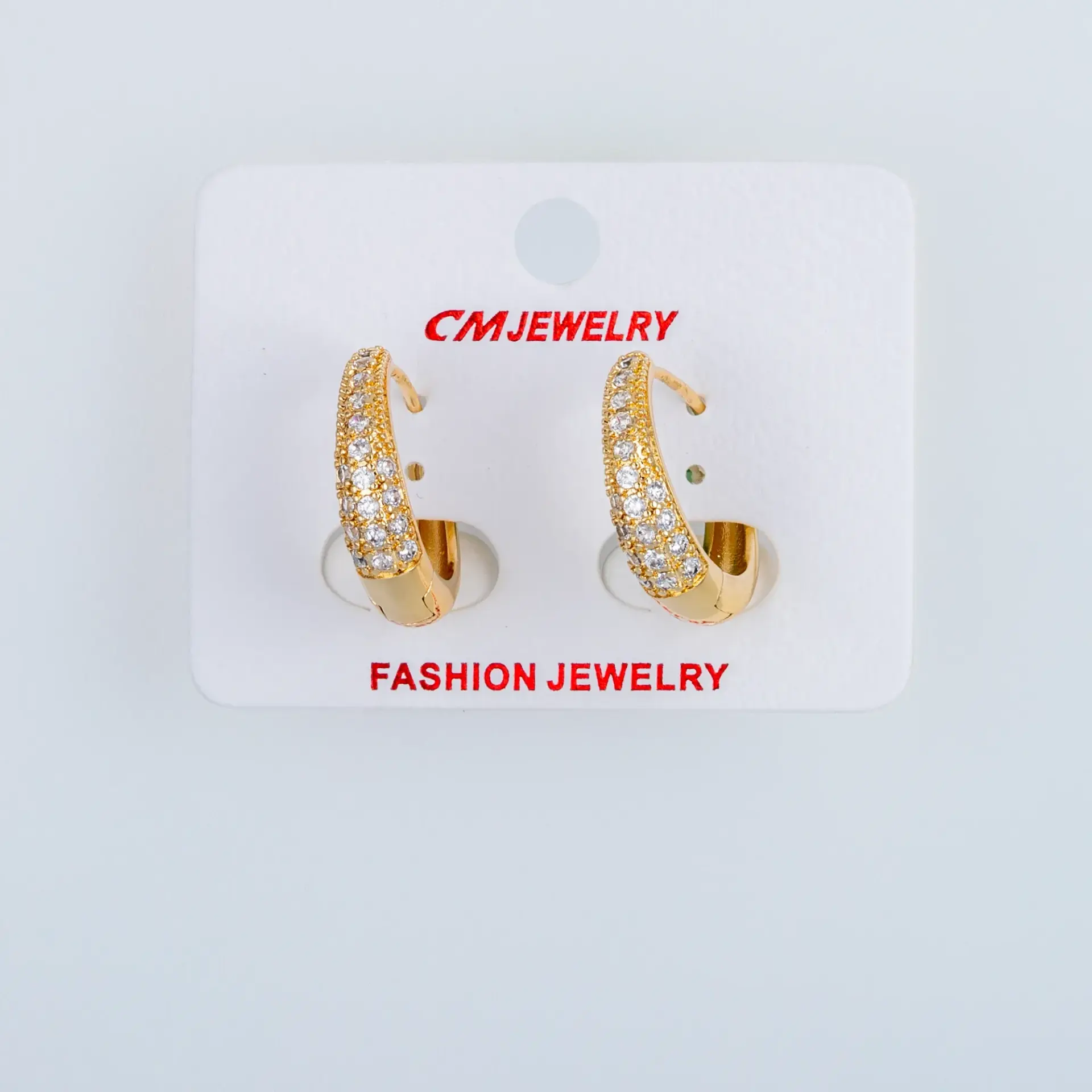 CM Jewelry 14K Kaplama Tırnaklı Halka Küpe