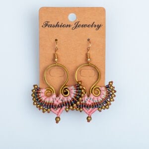 El Yapımı Pirinç Makrome Küpe 4 Renk Seçeneği 1 Çift Renk 3