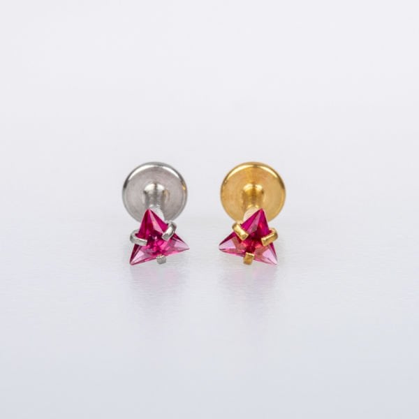 Piercing Labret Üçgen Taş