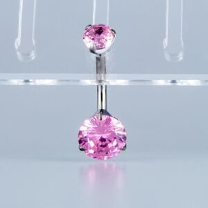 Piercing Titanyum Göbek Fashion 8mm Yuvarlak Taş