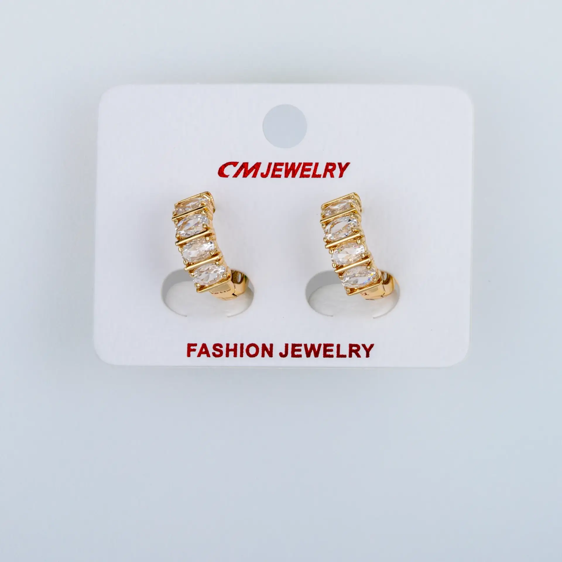 CM Jewelry 14K Kaplama Tırnaklı Halka Küpe