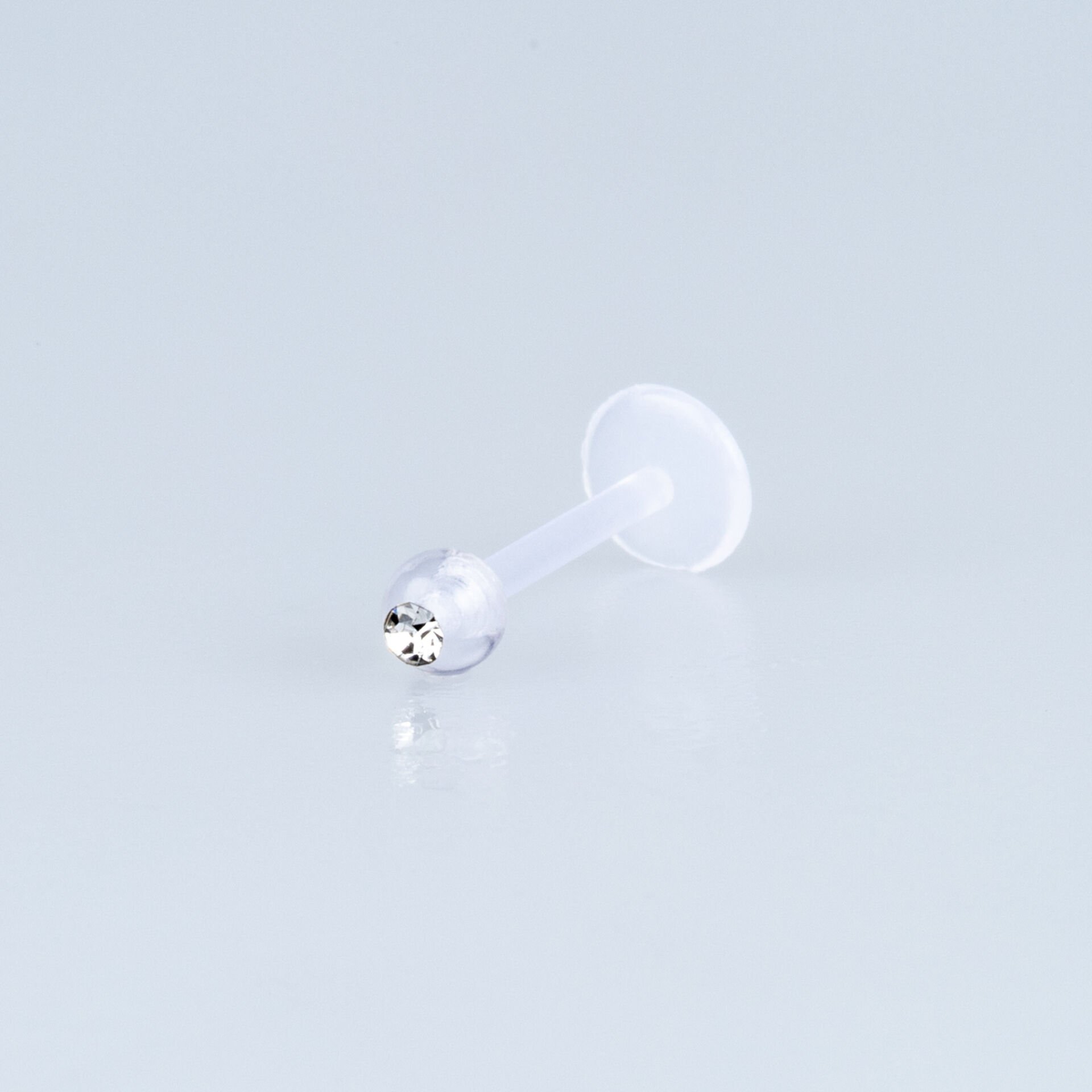 Piercing Labret Bioplast 3.5mm Taşlı Top