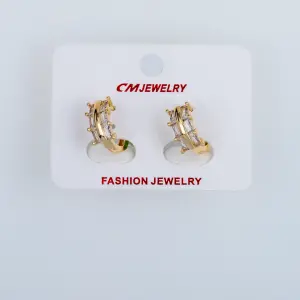CM Jewelry 14K Kaplama Tırnaklı Halka Küpe