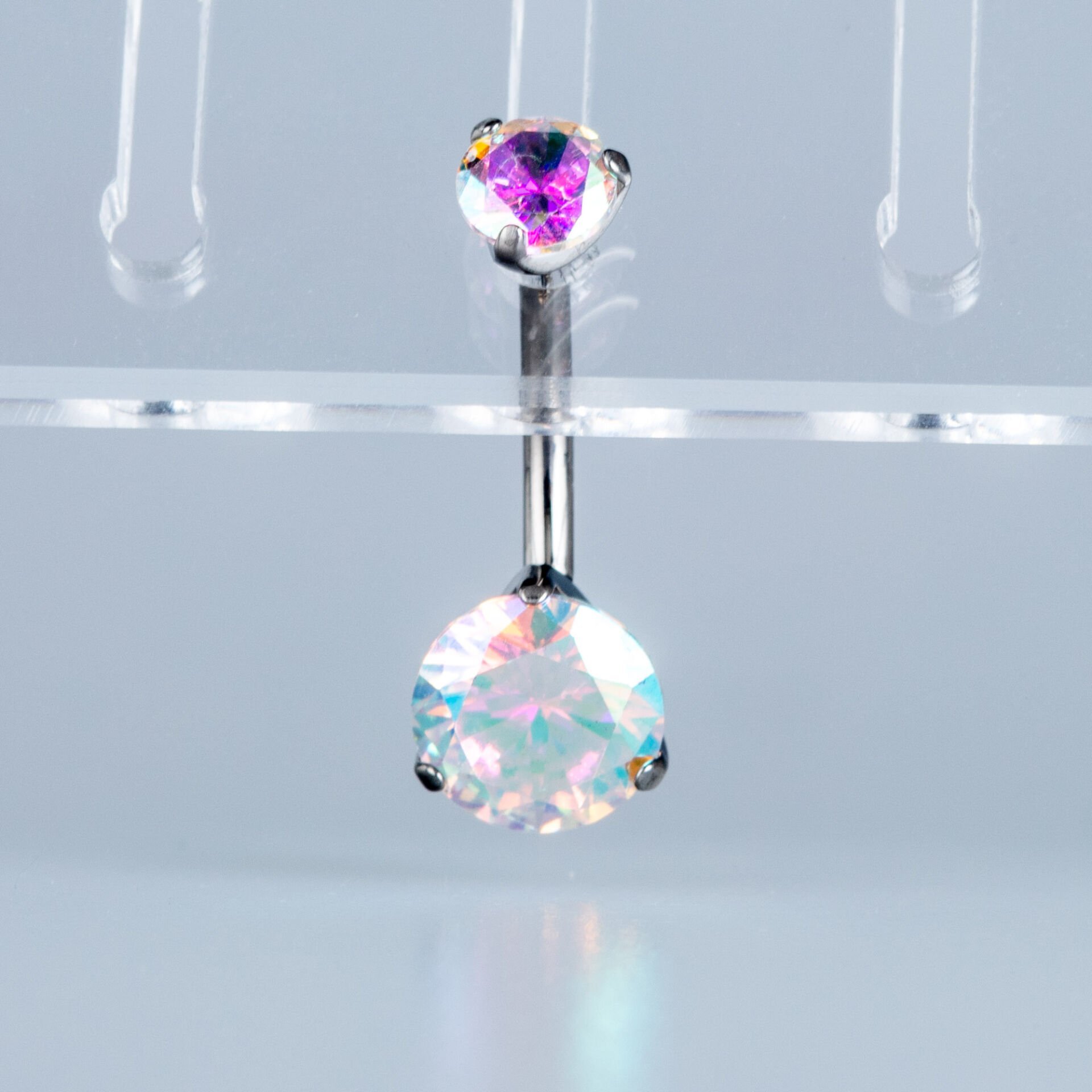 Piercing Titanyum Göbek Fashion 8mm Yuvarlak Taş