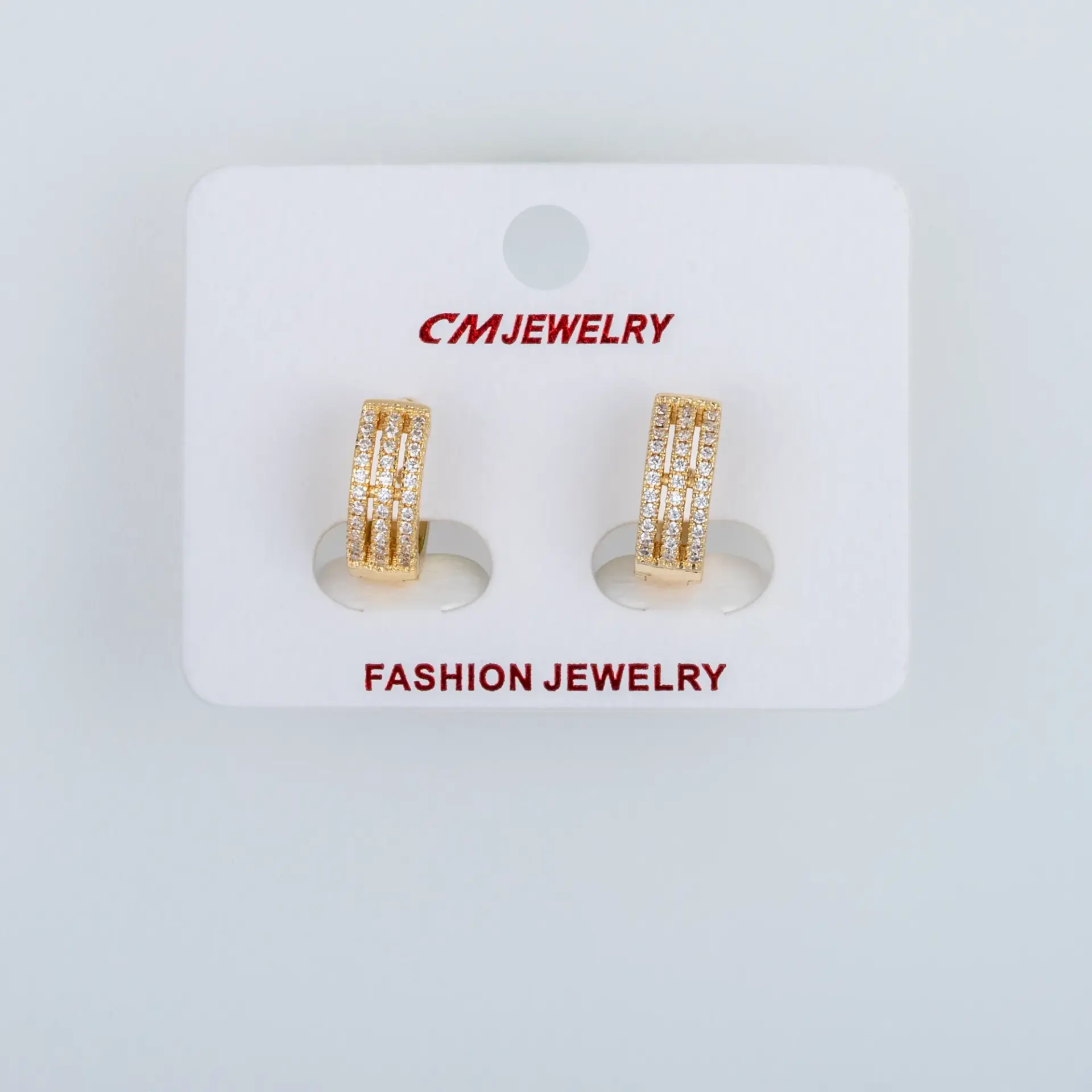 CM Jewelry 14K Kaplama Tırnaklı Halka Küpe