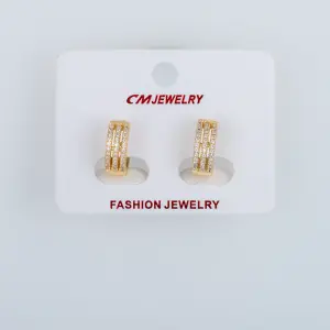 CM Jewelry 14K Kaplama Tırnaklı Halka Küpe